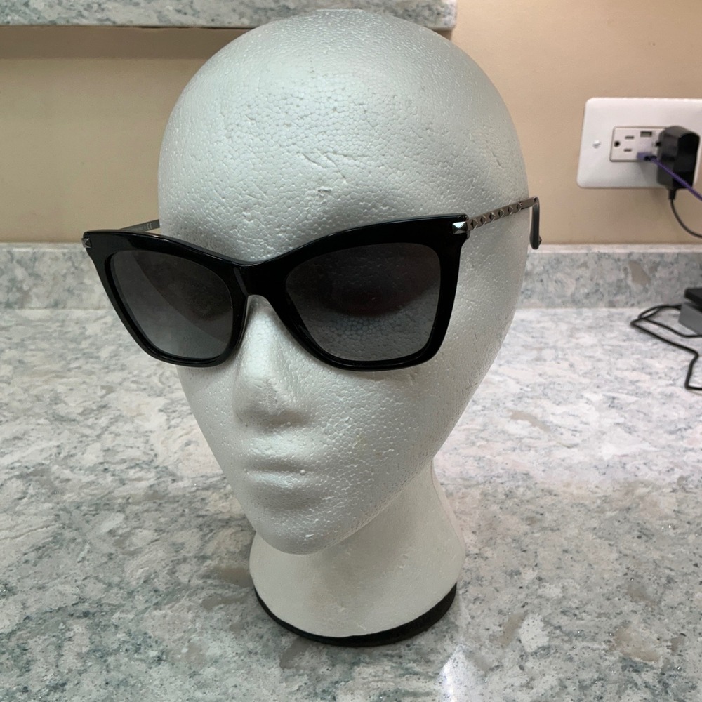 Valentino Sunglasses VA 4061 54 Black Rockstud Cat Eye Grey Gradient Lenses